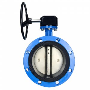 法蘭式蝸輪蝸桿蝶閥DN40，1.6Mpa（橡膠密封